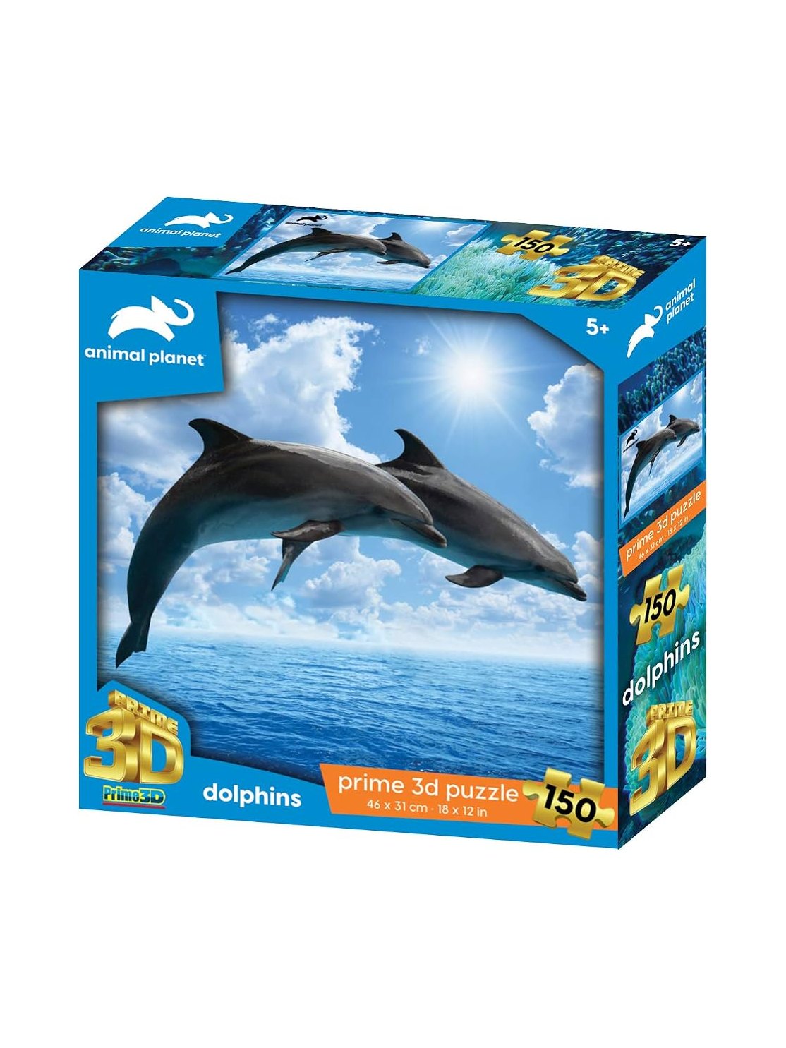 Animal Planet AP10946 Dolphins 150 Pieces 3D Effect Jigsaw Puzzle, Multicolour