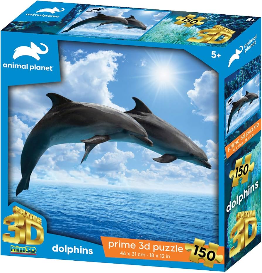 Animal Planet AP10946 Dolphins 150 Pieces 3D Effect Jigsaw Puzzle, Multicolour